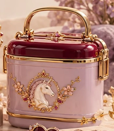 Gold and rose lunch box concept